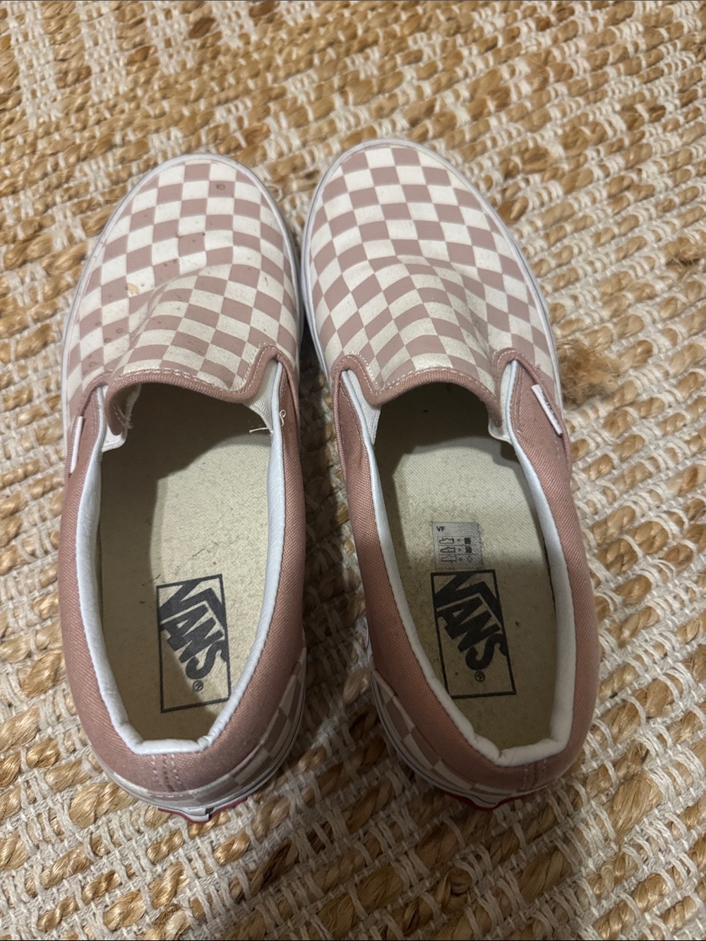 Vans Checkerboard Slip-On Shoes - Pink/White